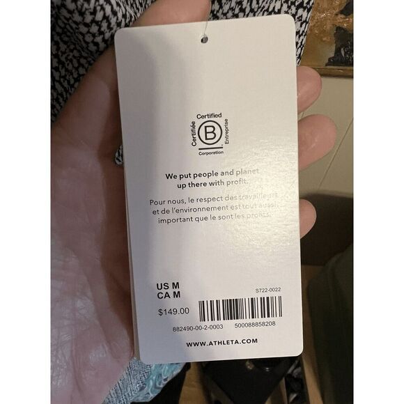 Athleta Womens Medium Braiden Short Jacket Black White Button Up Textured NWT - Picture 10 of 10